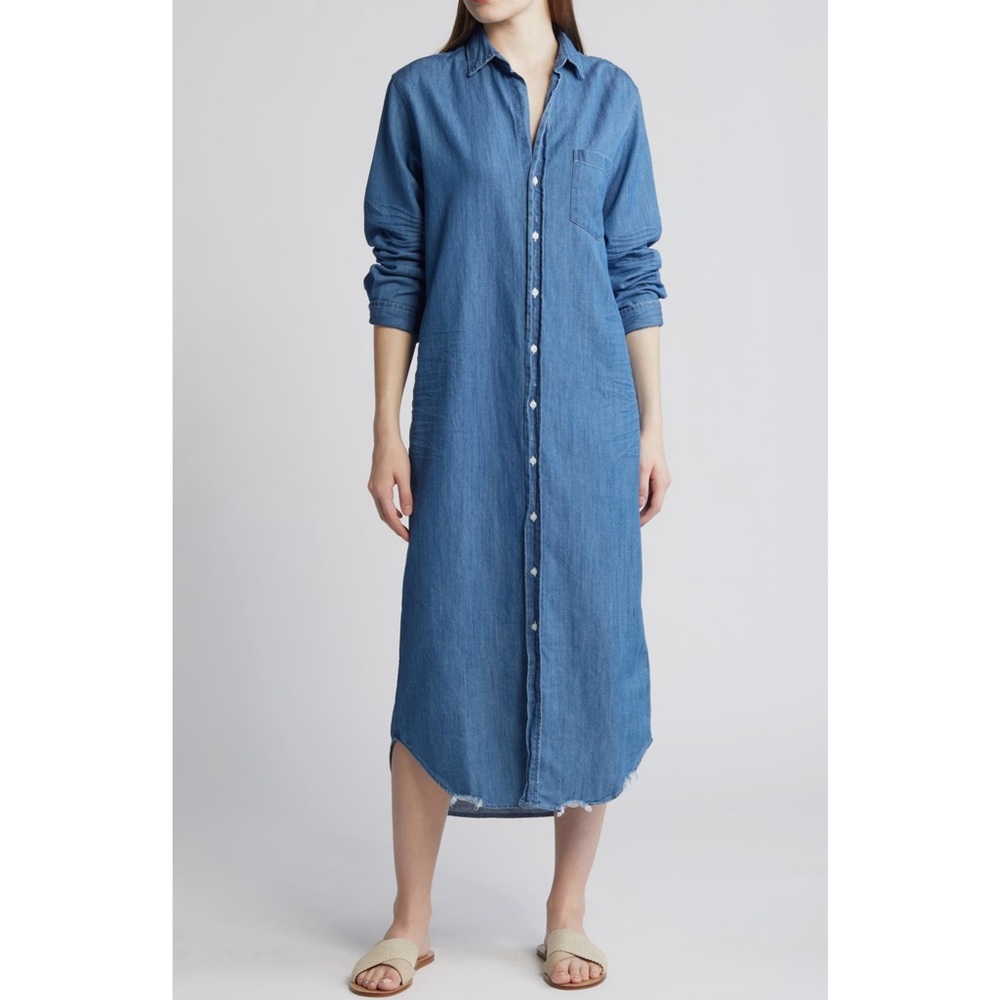 Frank & Eileen Rory Long Sleeve Denim Maxi Shirtdress Size XS